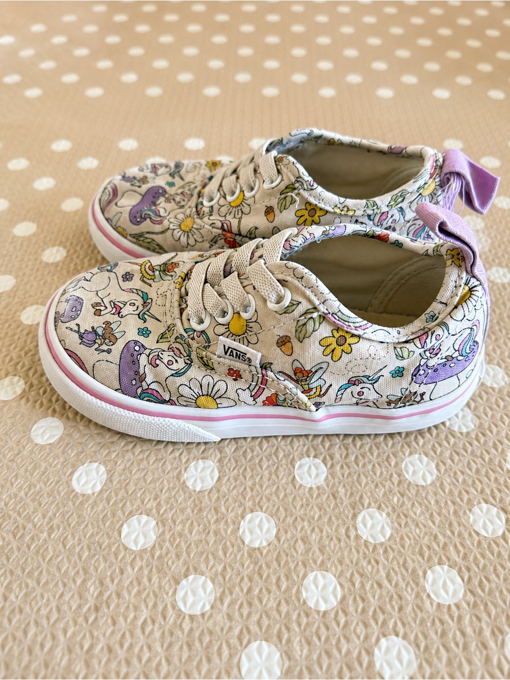 Vans Toddler Unicorn Floral Sneakers Girls Size 7 Pink Purple